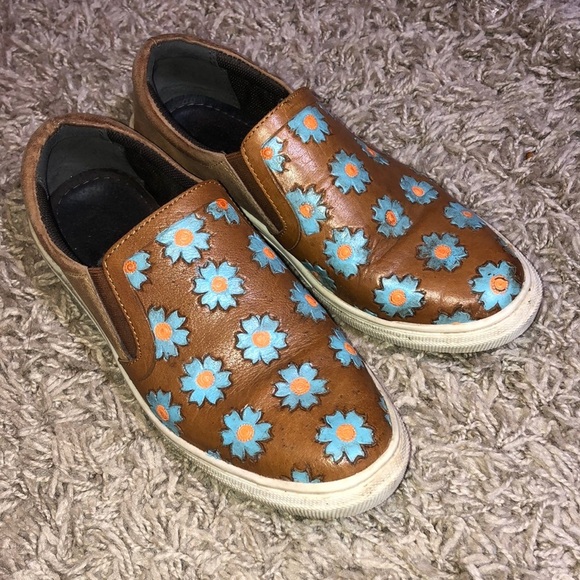 Roper floral Mane Daisies Casual Womens Casual Burnished Tan W Tooled Fl… - Picture 2 of 10